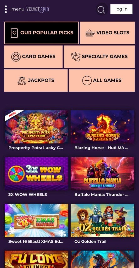 Busca juegos por categorías en versión móvil