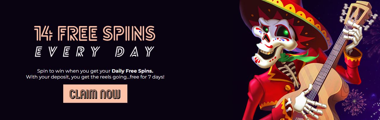 Obten 14 tiradas gratis cada dia en casino