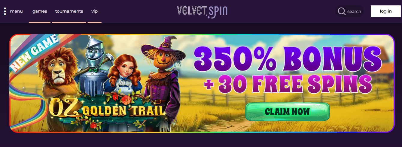 Explora pagina principal de Velvet Spin casino online